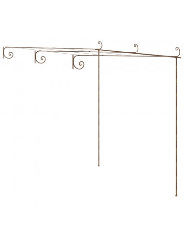 Pergolato da Giardino Marrone Anticato 3x3x2,5 m in Ferro