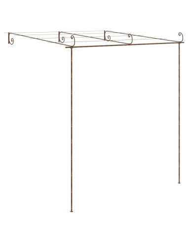 Pergolato da Giardino Marrone Anticato 3x3x2,5 m in Ferro