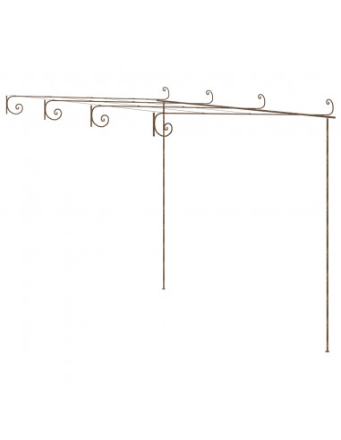 Pergolato da Giardino Marrone Anticato 4x3x2,5 m in Ferro
