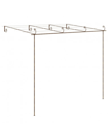 Pergolato da Giardino Marrone Anticato 4x3x2,5 m in Ferro