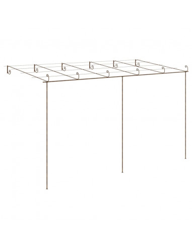Pergolato da Giardino Marrone Anticato 6x3x2,5 m in Ferro