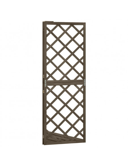 Graticcio Angolare Grigio 50x50x145 cm Legno Massello di Abete