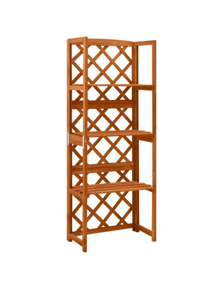 Traliccio con Ripiani 55x30x140 cm in Legno Massello di Abete