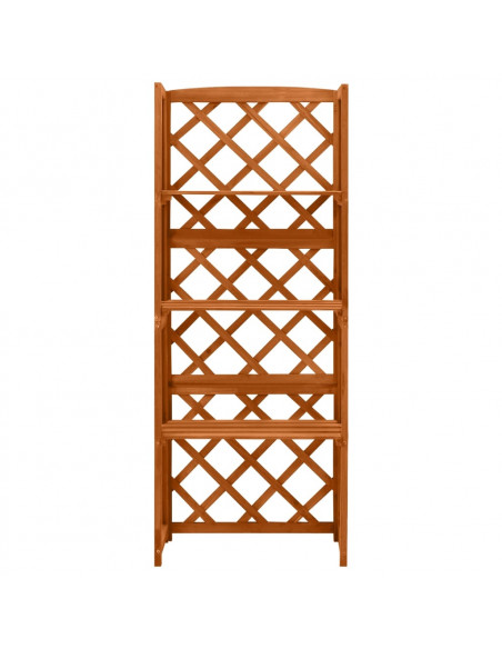 Traliccio con Ripiani 55x30x140 cm in Legno Massello di Abete