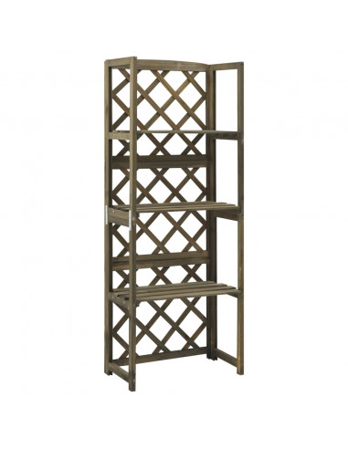 Graticcio con Ripiani Grigio 55x30x140cm in Massello di Abete