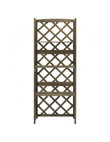 Graticcio con Ripiani Grigio 55x30x140cm in Massello di Abete