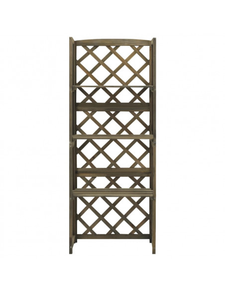 Graticcio con Ripiani Grigio 55x30x140cm in Massello di Abete