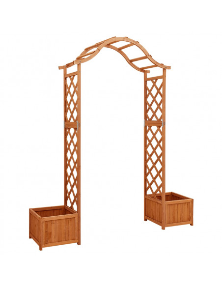 Pergola da Giardino con Fioriera in Legno Massello di Abete