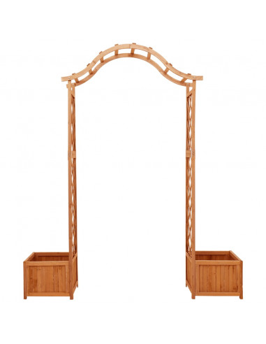 Pergola da Giardino con Fioriera in Legno Massello di Abete