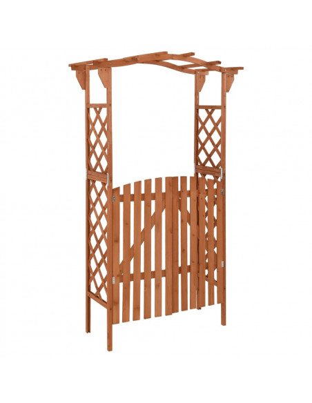 Pergolato con Cancello 116x40x204 cm Legno di Abete Massello