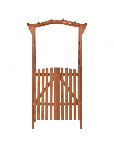 Pergolato con Cancello 116x40x204 cm Legno di Abete Massello