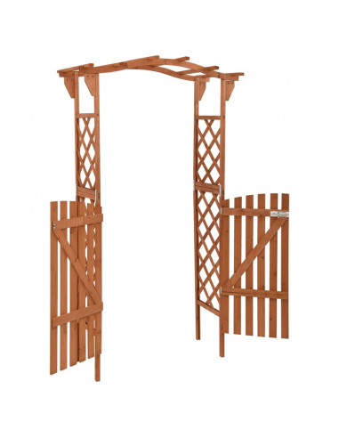 Pergolato con Cancello 116x40x204 cm Legno di Abete Massello