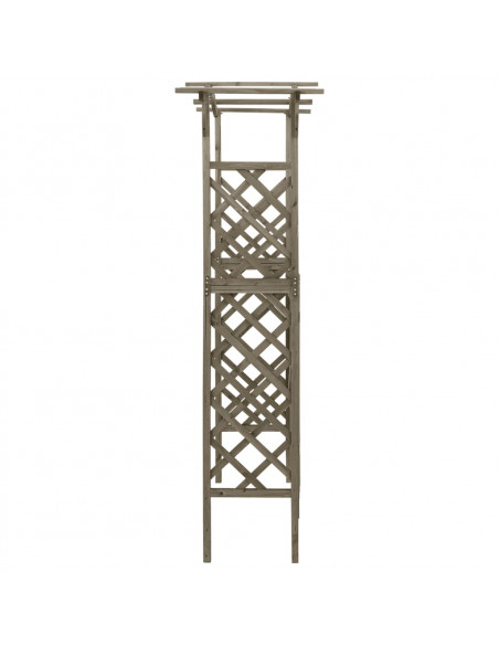 Pergolato con Cancello 116x40x204 cm Grigio in Legno di Abete