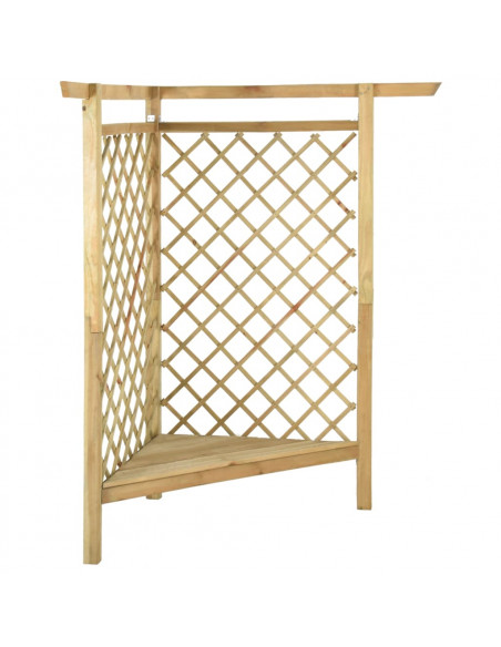 Pergola Angolare con Panca 166x81x174 cm Legno Pino Impregnato