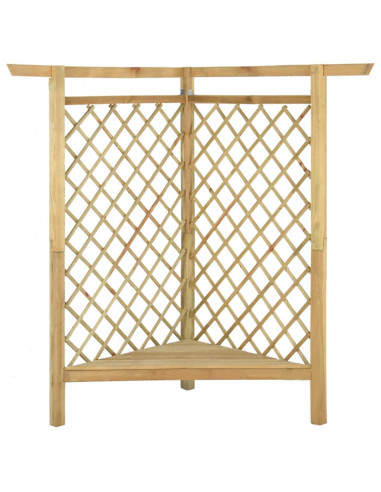 Pergola Angolare con Panca 166x81x174 cm Legno Pino Impregnato