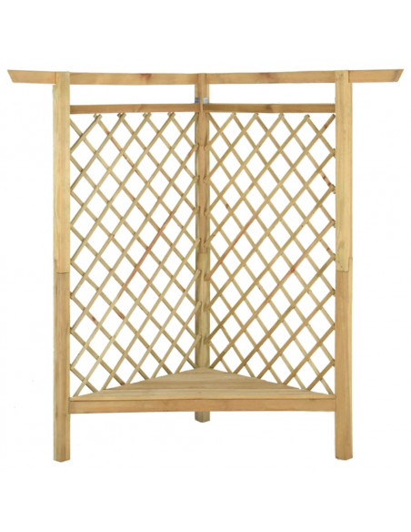 Pergola Angolare con Panca 166x81x174 cm Legno Pino Impregnato