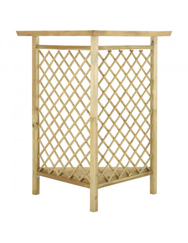 Pergola Angolare con Panca 166x81x174 cm Legno Pino Impregnato