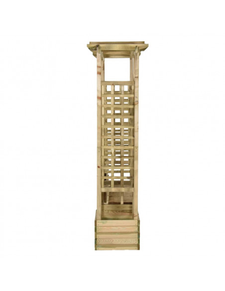 Pergola da Giardino Panca e Vasi Legno Massello Pino Impregnato