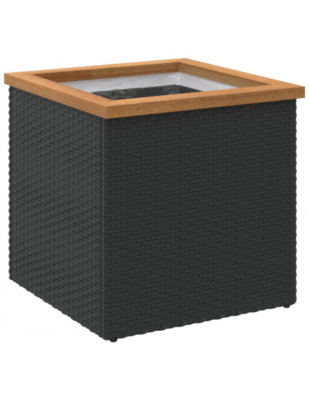 Fioriera Nera 40x40x40 cm in Polyrattan
