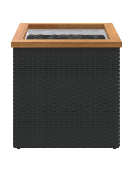 Fioriera Nera 40x40x40 cm in Polyrattan