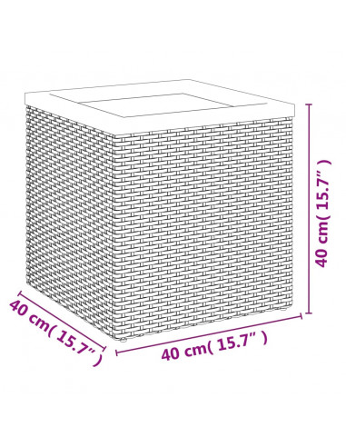 Fioriera Nera 40x40x40 cm in Polyrattan