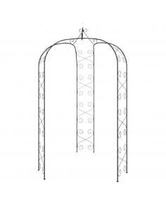 Arco da Giardino Nero Ø180x255 cm Acciaio 2