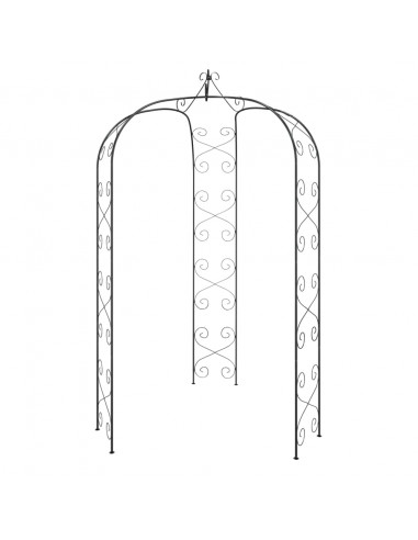 Arco da Giardino Nero Ø180x255 cm Acciaio
