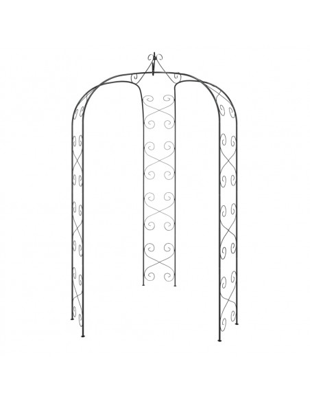 Arco da Giardino Nero Ø180x255 cm Acciaio