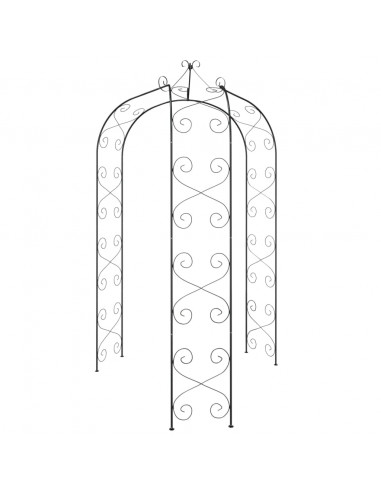 Arco da Giardino Nero Ø180x255 cm Acciaio
