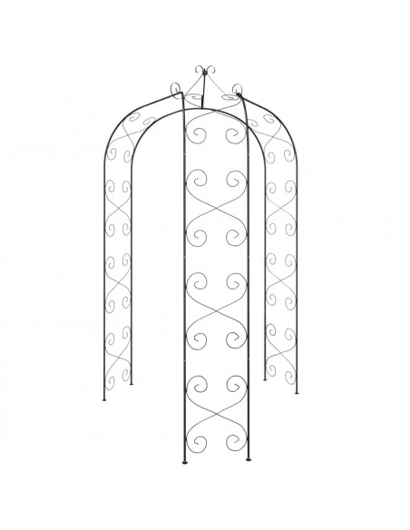 Arco da Giardino Nero Ø180x255 cm Acciaio
