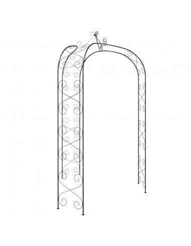 Arco da Giardino Nero Ø180x255 cm Acciaio