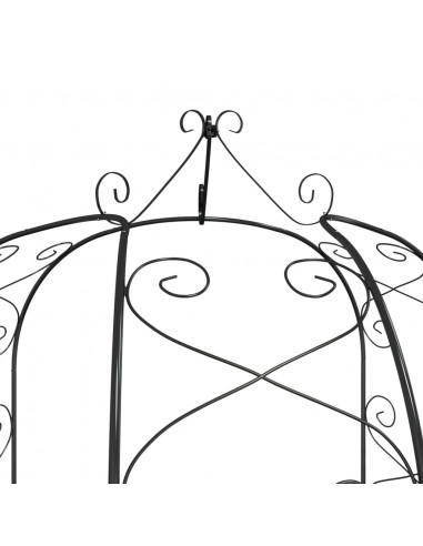 Arco da Giardino Nero Ø180x255 cm Acciaio