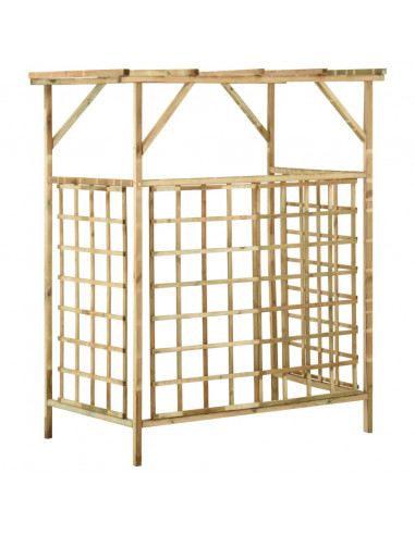 Pergolato Giardino per Bidoni Doppi Legno di Pino Impregnato