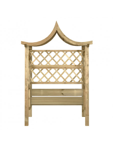 Pergola con Panca e Tetto in Legno di Pino Impregnato