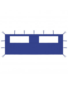 Parete con Finestre per Gazebo 6x2 m Blu 2