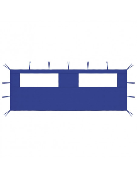 Parete con Finestre per Gazebo 6x2 m Blu