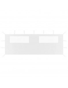 Parete con Finestre per Gazebo 6x2 m Bianca 2