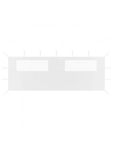 Parete con Finestre per Gazebo 6x2 m Bianca