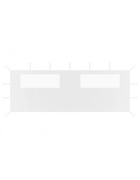 Parete con Finestre per Gazebo 6x2 m Bianca
