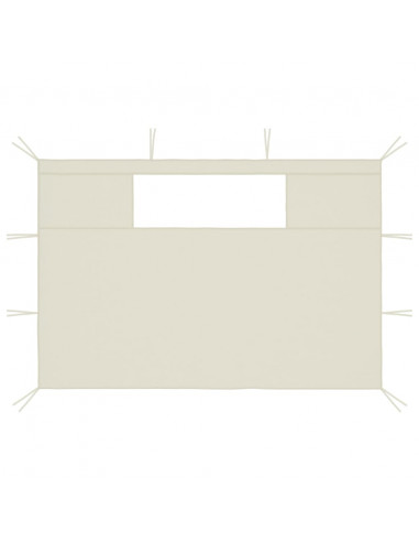 Pareti con Finestre per Gazebo 2 pz Crema