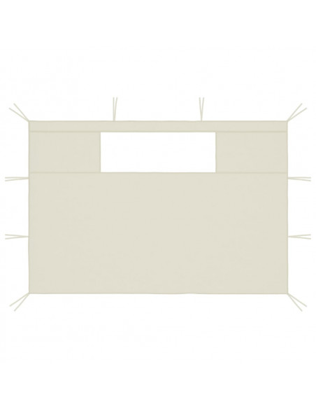 Pareti con Finestre per Gazebo 2 pz Crema