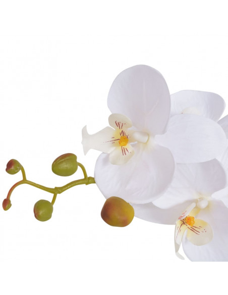 Orchidea Artificiale con Vaso 65 cm Bianca