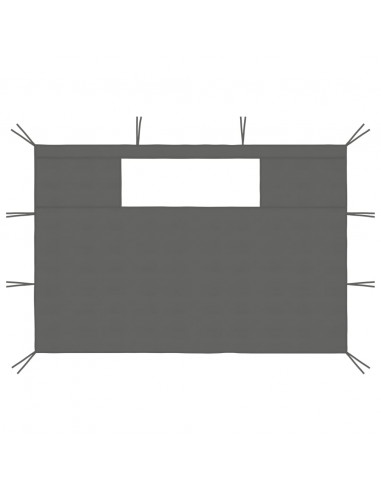 Pareti con Finestre per Gazebo 2 pz Antracite