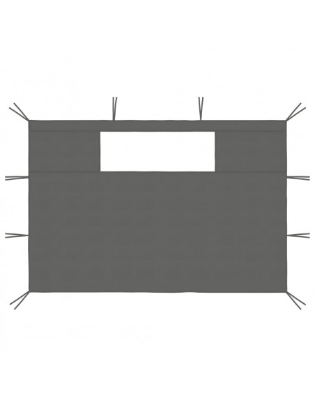 Pareti con Finestre per Gazebo 2 pz Antracite