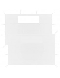 Pareti con Finestre per Gazebo 2 pz Bianche 2