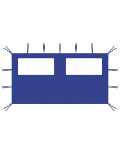 Parete con Finestre per Gazebo 4x2 m Blu 2