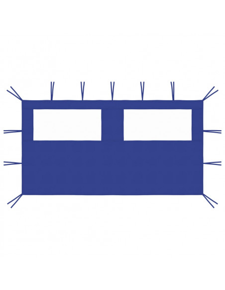 Parete con Finestre per Gazebo 4x2 m Blu