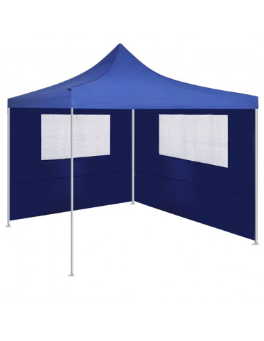 Parete con Finestre per Gazebo 4x2 m Blu