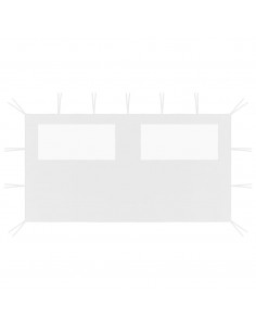 Parete con Finestre per Gazebo 4x2 m Bianca 2