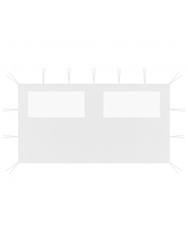 Parete con Finestre per Gazebo 4x2 m Bianca